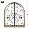 Rustic Arched Wood and Iron Wall Decor: Enhance Your Home with this Stylish Accent Piece