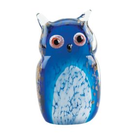 BLUE OWL ART GLASS