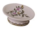 Color Painted Flower Ceramic Soap Dish Oval Jewelry Plate