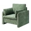VEVOR Green Accent Chair, Modern Upholstered Accent Chair with Armrests, Cloth Arm Chairs with Thick Cushion and Arched Backrest