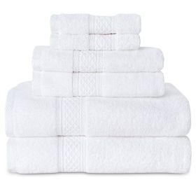 2 Bath Towels 2 Hand Towels 2 Washcloths, Highly Absorbent Towels for Bathroom, Gym, Hotel (White)