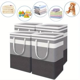 4-Pack Large Foldable Laundry Hampers, 19.81 Gallon Waterproof Clothes Baskets with Extended Handles