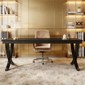 Two person office desk, computer desk, study desk with minimalist industrial design