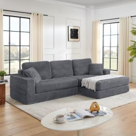 Right sofa seat,L shape Modular Sectional Sofa, Compressed Sectional Sofa Modern Minimalist Style Corduroy Couch,Unfold into a bed, Bedroom