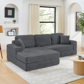 Left sofa seat,L shape Modular Sectional Sofa, Compressed Sectional Sofa Modern Minimalist Style Corduroy Couch,Unfold into a bed, Bedroom