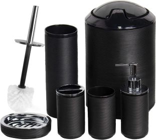 Bathroom Accessories Set 6 Piece Bath Ensemble Includes Soap Dispenser, Toothbrush Holder, Toothbrush Cup