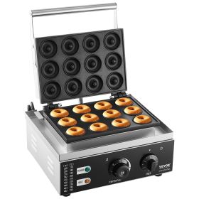VEVOR Electric Donut Maker, 1550W Commercial Doughnut Machine with Non-stick Surface, 12 Hole Double-Sided Heating Waffle Machine Makes 12 Doughn VEVOR Electric Donut Maker, 1550W Commercial Doughnut Machine with Non-stick Surface, 12 Hole Double-Sided Heating Waffle Machine Makes 12 Doughn