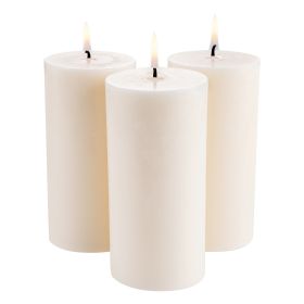 VEVOR 3 Pack White Unscented Pillar Candles, 65 Hours Long Burning Pillar Candle, 3 x 6 Inch Smokeless Unscented Candles