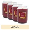 (4 pack) Single-Wick Scented Glass Jar Candle, Warm Apple Pie, 20oz.