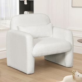 Modern Accent Chair with Waist Pillow and Armrests for Living Room Bedroom