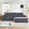 Right sofa seat,L shape Modular Sectional Sofa, Compressed Sectional Sofa Modern Minimalist Style Corduroy Couch,Unfold into a bed, Bedroom