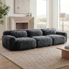 114''Soft And Fluffy Plush Fabric,Modular Sectional Sofa Couches,Ergonomic Design With Ottoman And Throw Pillows