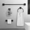 Matte Black Bathroom Hardware Set 4 Pieces,Bathroom Accessories Set Stainless Steel Wall Mounted, Hand Towel Bar, Towel Ring, Robe Towel Hooks