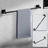 Matte Black Bathroom Hardware Set 4 Pieces,Bathroom Accessories Set Stainless Steel Wall Mounted, Hand Towel Bar, Towel Ring, Robe Towel Hooks