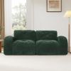 2-seater Tufted Sofa Couches With boneless Sofa,Soft Velvet Fabric,Bottom Anti-Slip Design,32D High Density Sponge,Ergonomic Design Bottom