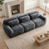 114''Soft And Fluffy Plush Fabric,Modular Sectional Sofa Couches,Ergonomic Design With Ottoman And Throw Pillows