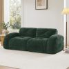 2-seater Tufted Sofa Couches With boneless Sofa,Soft Velvet Fabric,Bottom Anti-Slip Design,32D High Density Sponge,Ergonomic Design Bottom