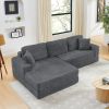 Left sofa seat,L shape Modular Sectional Sofa, Compressed Sectional Sofa Modern Minimalist Style Corduroy Couch,Unfold into a bed, Bedroom