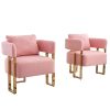 TS Modern decorative chair, living room side chair with gold metal legs, no wheels, suitable for dressing area, reception room, office