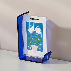 5x7 Inch Colorful Acrylic Photo Frame Box Creative Picture Holder Stylish Gradient Color Collage Frame (Option: Blue-5x7 Inch)