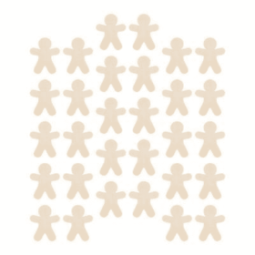 30 Pieces Of Unpainted Gingerbread Man Slices For Painting DIY Handmade Christmas And Halloween Supplies (Option: 30Pieces)