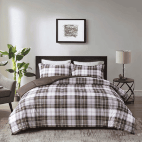 Scotchgard Down  All Season Comforter Set (Option: Brown-King)