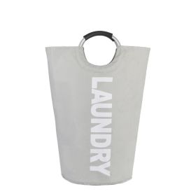 Collapsible Large Laundry Basket,Stand Up Clothes Hamper,Folding Dirty Hamper Basket for Clothes Storage,Laundry Bin with Handle (Color: Light grey, size: 38x74CCM(82L))