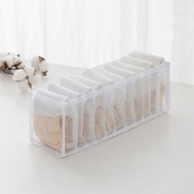 1pc/3pcs Fabric Sock and Underwear Organizer - 6/7/11 Grids Drawer Organizers for Closet Storage - Foldable Cabinet Boxes for Socks, Underwear (Capacity: 11 Grids, Color: White)