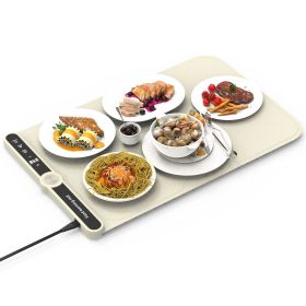 Silicone Food Warming Mat With 9 Temperature Levels 6Hrs Timer Child Lock Auto Shut Off Roll-Up Electric Warming Tray For Party Buffet Gathering (Pattern: 6 Plate)