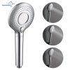 Aquacubic Black Shower Head Handheld High Pressure Water Saving 3 Modes Adjustable Filter Showerhead