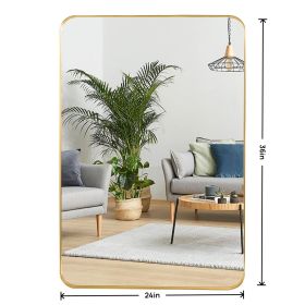 Deep Frame 24" x 36" Rectangle Mirror (Color: Gold)