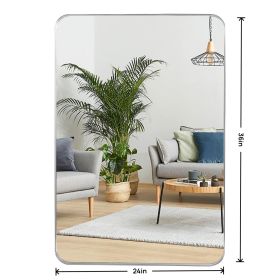 Deep Frame 24" x 36" Rectangle Mirror (Color: Silver)
