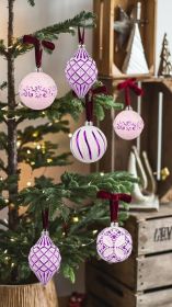 16PCS Shatterproof Christmas Ball Ornaments Set (Color: Purple)