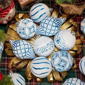 16PCS Shatterproof Christmas Ball Ornaments Set (Color: Blue)