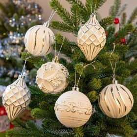 16PCS Shatterproof Christmas Ball Ornaments Set (Color: Champagne)