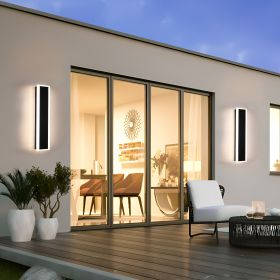 Exterior Wall Lights for House 2 Pack 60 Inch Long Strip Modern Outdoor Light Wall Fixture Sconce, Dimmable Outside Linear Exterior Lights (size: 24inch)