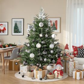 100MM/4 Inch 9PCS Large Christmas Balls Ornaments (Color: Black & White)