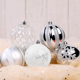80mm Christmas Balls Ornaments (Color: Silverwhite)