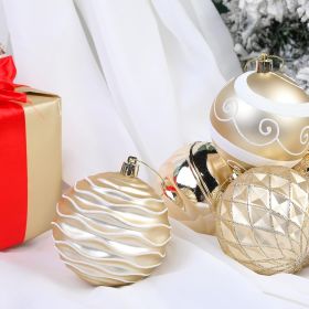 80mm Christmas Balls Ornaments (Color: Gold & White)