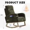 Modern Accent Rocking Chair Rocking Chair with Solid Wood Legs, Upholstered Nursery Glider Rocker, Comfy Armchair with Side Pocket