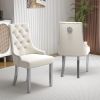Living Room Dining Chair Lion-Head Backrest Stainless Steel Legs Dining Chair Combining Comfort and Style