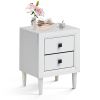 Multipurpose Retro Bedside Nightstand with 2 Drawers
